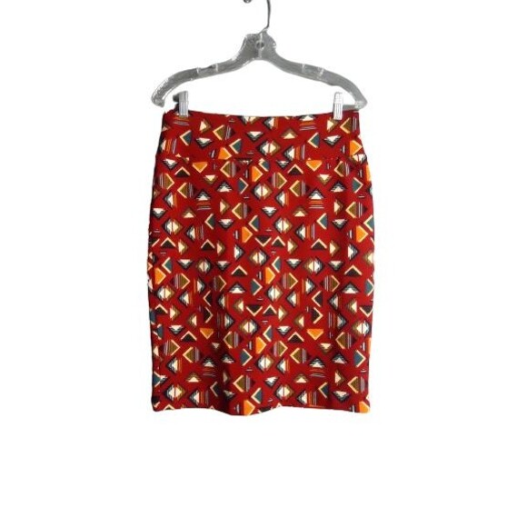 LuLaRoe Cassie Pencil Skirt Stretch Colorful Multicolored Triangle Print Med - Picture 1 of 6